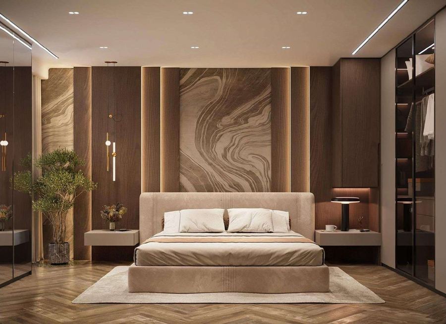 Master bedroom with walk-in closet